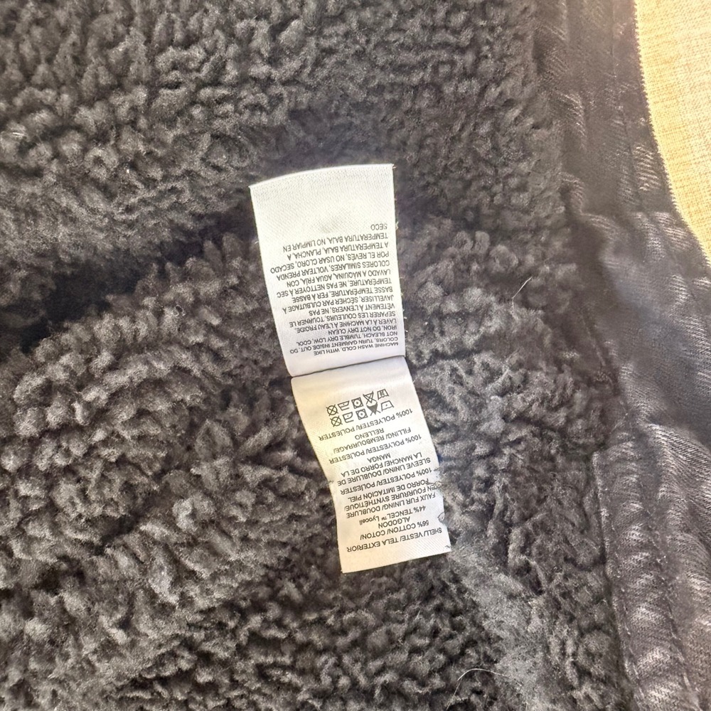 Lucky Brand Denim Sherpa Lined Moto Jacket Women's Large Asymmetrical - Picture 3 of 9